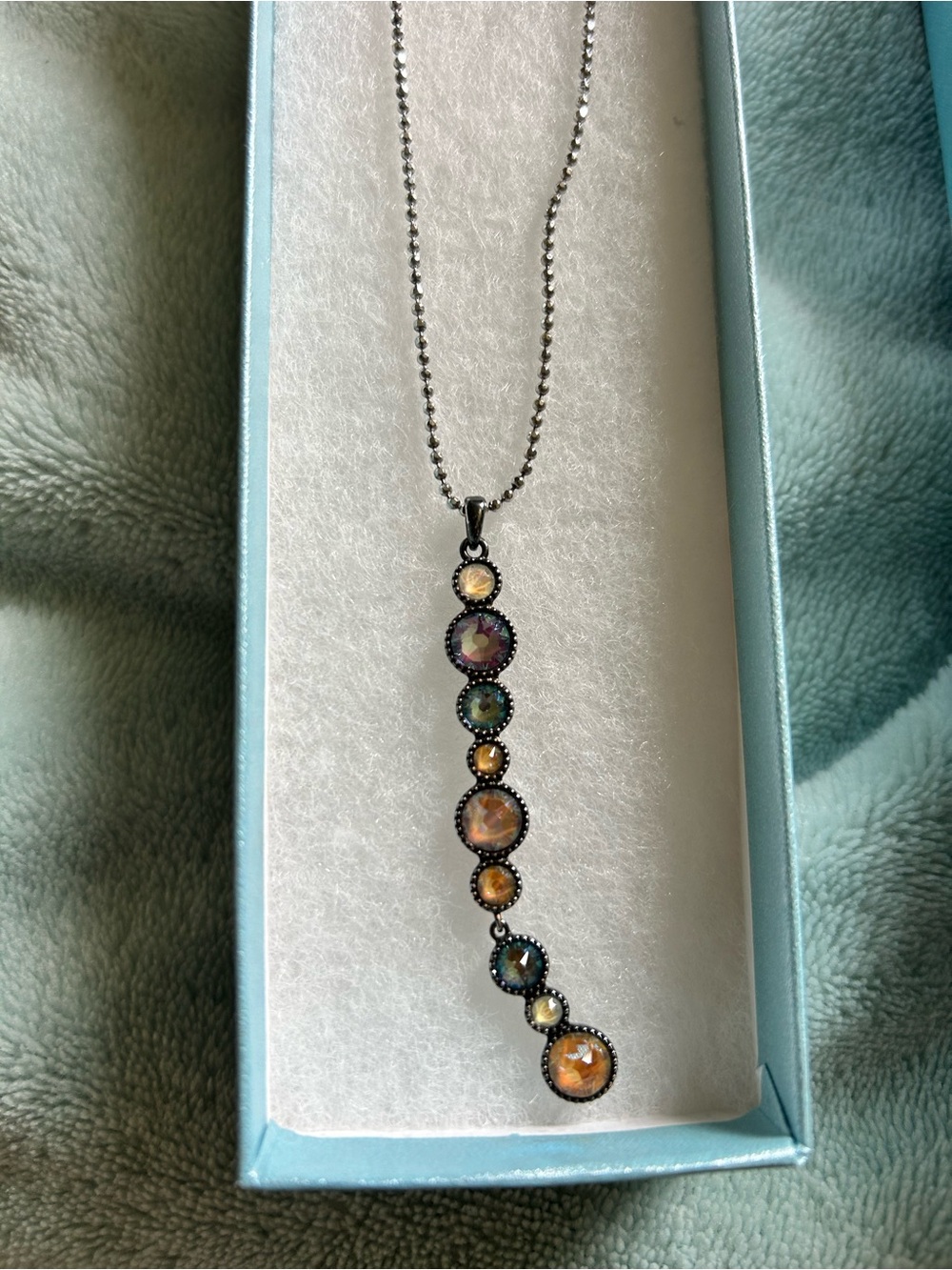Touchstone Crystal Little Falls Multi-Stone Drop Pendant Necklace